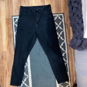 Black American eagle high-waisted stretch jeans